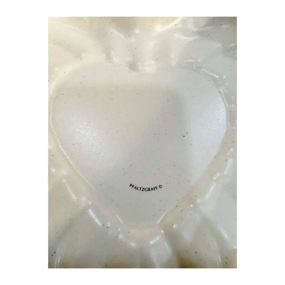Vintage Pfaltzgraff Tea Rose Heart Shaped Mold Baking Dish